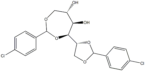 1-O,4-O:5-O,6-O-Bis(4-chlorobenzylidene)-D-glucitol Struktur