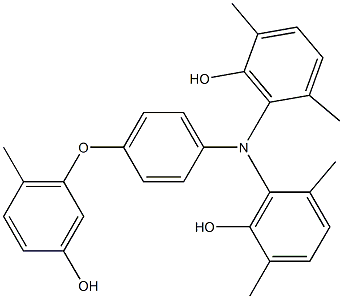 N,N-Bis(6-hydroxy-2,5-dimethylphenyl)-4-(3-hydroxy-6-methylphenoxy)benzenamine Struktur