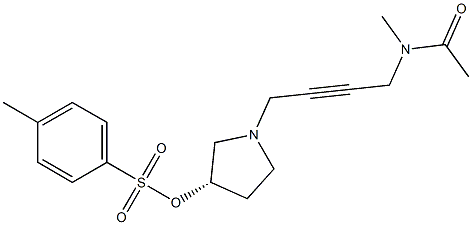 N-Methyl-N-[4-[(3S)-3-(4-methylphenylsulfonyloxy)-1-pyrrolidinyl]-2-butynyl]acetamide Struktur