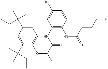 4-(4-Fluorobutyrylamino)-5-[2-(2,4-di-tert-amylphenoxy)butyrylamino]phenol Struktur