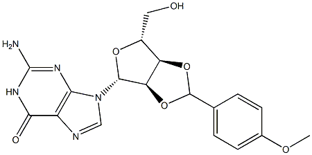 2'-O,3'-O-(p-Methoxybenzylidene)guanosine Struktur