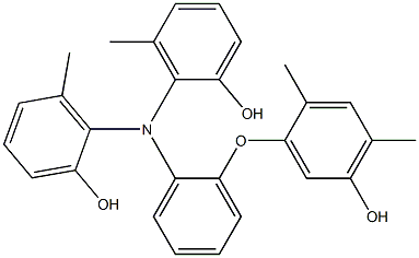 N,N-Bis(2-hydroxy-6-methylphenyl)-2-(5-hydroxy-2,4-dimethylphenoxy)benzenamine Struktur