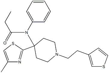 N-(Phenyl)-N-[1-[2-(3-thienyl)ethyl]-4-(4-methylthiazol-2-yl)piperidin-4-yl]propanamide Struktur