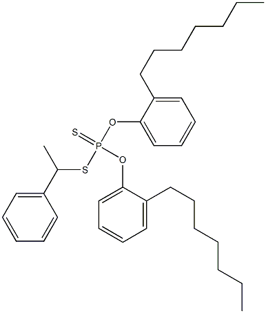 Dithiophosphoric acid O,O-bis(2-heptylphenyl)S-(1-phenylethyl) ester Struktur