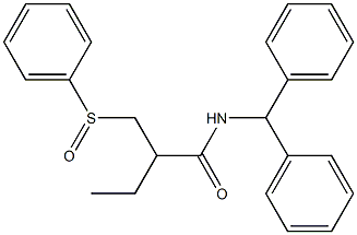 N-(Diphenylmethyl)-2-ethyl-3-(phenylsulfinyl)propanamide Struktur