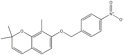 7-(4-Nitrobenzyloxy)-2,2,8-trimethyl-2H-1-benzopyran Struktur