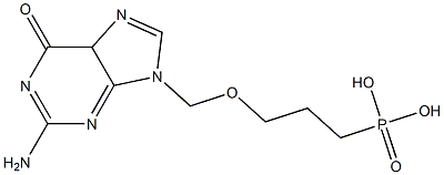 2-Amino-9-(3-phosphonopropoxymethyl)-9H-purin-6(5H)-one Struktur