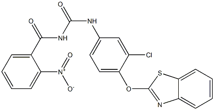 1-(2-Nitrobenzoyl)-3-[4-[(benzothiazol-2-yl)oxy]-3-chlorophenyl]urea Struktur