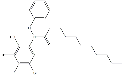 2-(2-Nonylphenoxyacetylamino)-4,6-dichloro-5-methylphenol Struktur