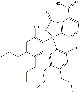 1,3-Dihydro-1,1-bis(6-hydroxy-3,4-dipropylphenyl)-3-oxoisobenzofuran-4-carboxylic acid Struktur