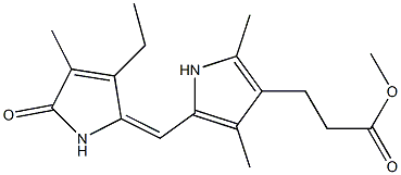 2,4-Dimethyl-5-[(2,5-dihydro-3-ethyl-4-methyl-5-oxo-1H-pyrrole-2-ylidene)methyl]-1H-pyrrole-3-propionic acid methyl ester Struktur