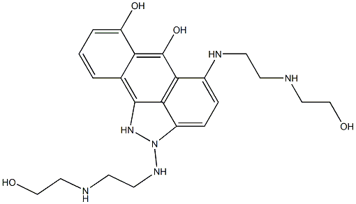 1,2-Dihydro-2,5-bis[2-(2-hydroxyethylamino)ethylamino]anthra[1,9-cd]pyrazole-6,7-diol Struktur