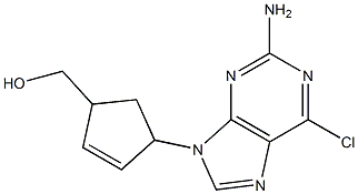 2-Amino-6-chloro-9-(4-hydroxymethyl-2-cyclopentenyl)-9H-purine Struktur