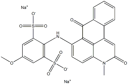 2-[[(2,3-Dihydro-3-methyl-2,7-dioxo-7H-dibenz[f,ij]isoquinolin)-6-yl]amino]-5-methoxybenzene-1,3-disulfonic acid disodium salt Struktur