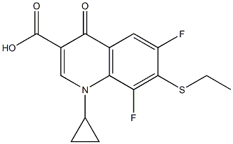 7-Ethylthio-1-cyclopropyl-6,8-difluoro-1,4-dihydro-4-oxoquinoline-3-carboxylic acid Struktur
