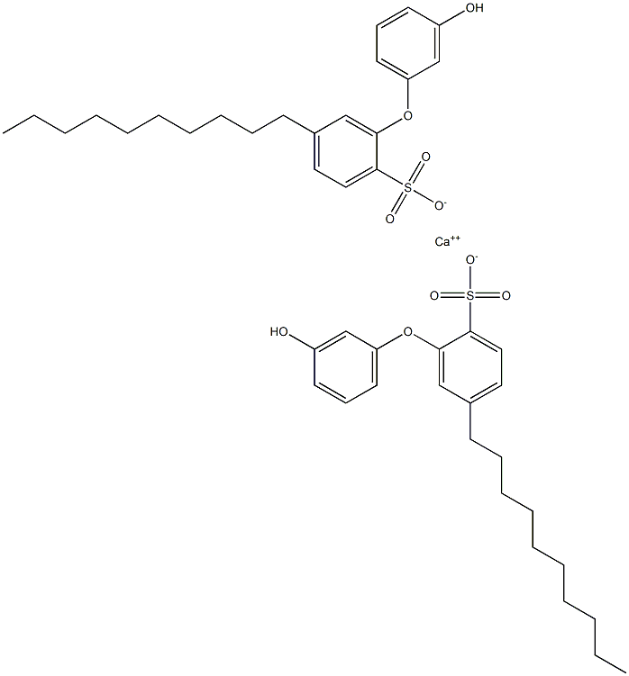 Bis(3'-hydroxy-5-decyl[oxybisbenzene]-2-sulfonic acid)calcium salt Struktur