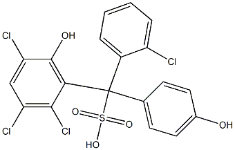 (2-Chlorophenyl)(2,3,5-trichloro-6-hydroxyphenyl)(4-hydroxyphenyl)methanesulfonic acid Struktur