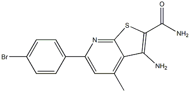 3-Amino-6-(4-bromophenyl)-4-methylthieno[2,3-b]pyridine-2-carboxamide Struktur