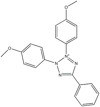 2,3-Bis(4-methoxyphenyl)-5-phenyl-2H-tetrazole-3-ium Struktur