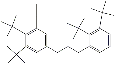 1-(3,4,5-Tri-tert-butylphenyl)-3-(2,3-di-tert-butylphenyl)propane Struktur