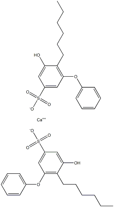 Bis(5-hydroxy-6-hexyl[oxybisbenzene]-3-sulfonic acid)calcium salt Struktur