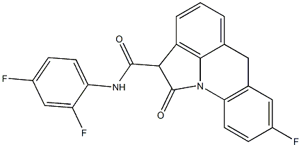 8-Fluoro-N-(2,4-difluorophenyl)-1,2-dihydro-1-oxo-6H-pyrrolo[3,2,1-de]acridine-2-carboxamide Struktur