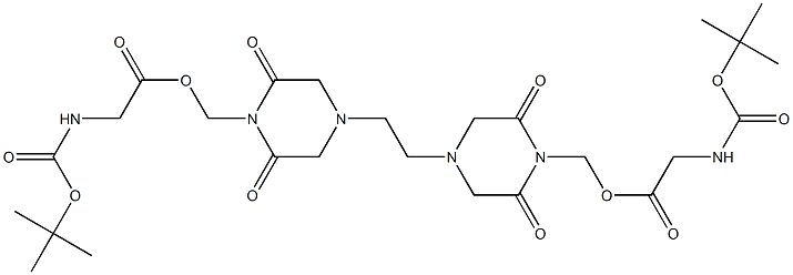 4,4'-Ethylenebis(2,6-dioxopiperazine-1-methanol)bis[[(tert-butoxycarbonyl)amino]acetate] Struktur