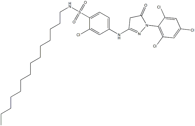 1-(2,4,6-Trichlorophenyl)-3-[3-chloro-4-(N-tetradecylsulfamoyl)anilino]-5(4H)-pyrazolone Struktur