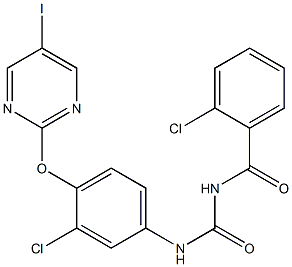 1-(2-Chlorobenzoyl)-3-[4-[(5-iodo-2-pyrimidinyl)oxy]-3-chlorophenyl]urea Struktur