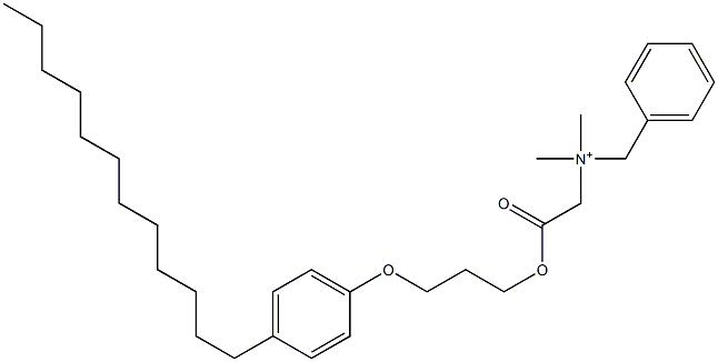 N,N-Dimethyl-N-benzyl-N-[[[3-(4-dodecylphenyloxy)propyl]oxycarbonyl]methyl]aminium Struktur