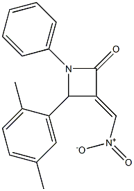 1-Phenyl-3-nitromethylene-4-(2,5-dimethylphenyl)azetidin-2-one Struktur