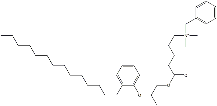 N,N-Dimethyl-N-benzyl-N-[4-[[2-(2-tetradecylphenyloxy)propyl]oxycarbonyl]butyl]aminium Struktur