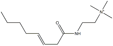 N,N,N-Trimethyl-2-(3-octenoylamino)ethanaminium Struktur