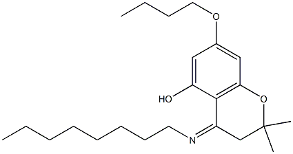 N-Octyl-2,2-dimethyl-5-hydroxy-7-butoxychroman-4-imine Struktur