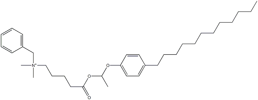 N,N-Dimethyl-N-benzyl-N-[4-[[1-(4-dodecylphenyloxy)ethyl]oxycarbonyl]butyl]aminium Struktur