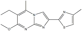 2-(4-Methyl-2-thiazolyl)-6-ethyl-7-methoxy-5-methylimidazo[1,2-a]pyrimidine Struktur