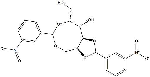 2-O,6-O:4-O,5-O-Bis(3-nitrobenzylidene)-L-glucitol Struktur