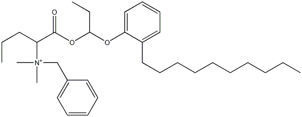 N,N-Dimethyl-N-benzyl-N-[1-[[1-(2-decylphenyloxy)propyl]oxycarbonyl]butyl]aminium Struktur