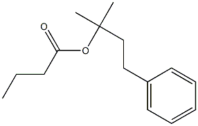 Butyric acid 1,1-dimethyl-3-phenylpropyl ester Struktur