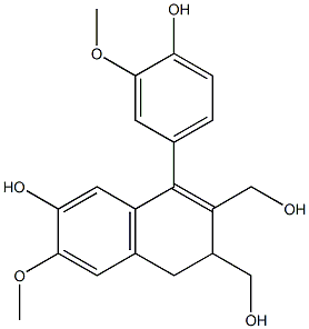 1-(3-Methoxy-4-hydroxyphenyl)-3,4-dihydro-6-methoxy-2,3-bis(hydroxymethyl)naphthalen-7-ol Struktur