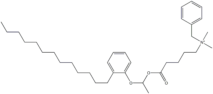 N,N-Dimethyl-N-benzyl-N-[4-[[1-(2-tridecylphenyloxy)ethyl]oxycarbonyl]butyl]aminium Struktur