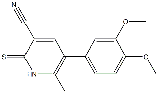 1,2-Dihydro-3-cyano-5-(3,4-dimethoxyphenyl)-6-methylpyridine-2-thione Struktur