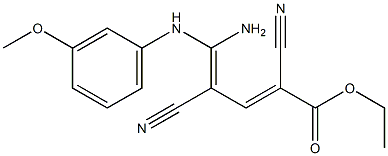 5-Amino-2,4-dicyano-5-(3-methoxyanilino)-2,4-pentadienoic acid ethyl ester Struktur