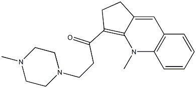 1,2-Dihydro-4-methyl-3-[3-(4-methyl-1-piperazinyl)propionyl]-4H-cyclopenta[b]quinoline Struktur