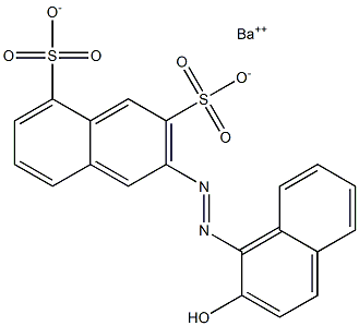 2-[(2-Hydroxy-1-naphtyl)azo]-3,5-naphthalenedisulfonic acid barium salt Struktur