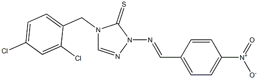 1-(p-Nitrobenzylideneamino)-4-(2,4-dichlorobenzyl)-1H-1,2,4-triazole-5(4H)-thione Struktur