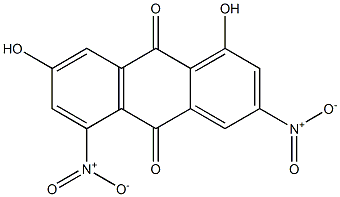 1,7-Dihydroxy-3,5-dinitroanthraquinone Struktur