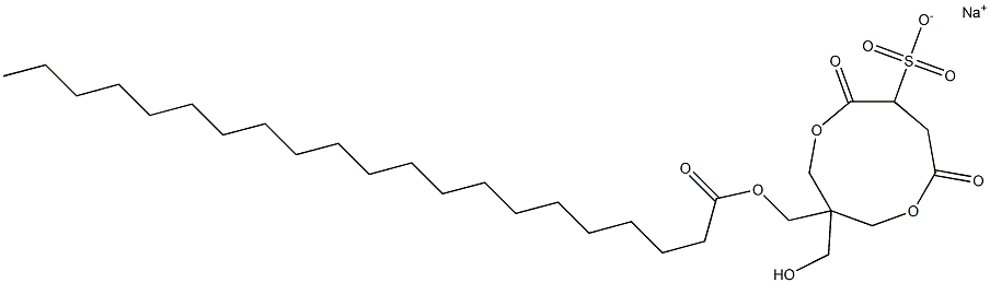 1-(1-Oxohenicosyloxymethyl)-1-(hydroxymethyl)-4,7-dioxo-3,8-dioxacyclononane-6-sulfonic acid sodium salt Struktur