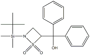 2-(tert-Butyldimethylsilyl)-4-(hydroxydiphenylmethyl)-1,2-thiazetidine 1,1-dioxide Struktur