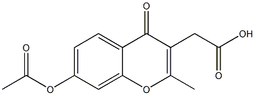 2-(7-Acetoxy-2-methyl-4-oxo-4H-1-benzopyran-3-yl)acetic acid Struktur